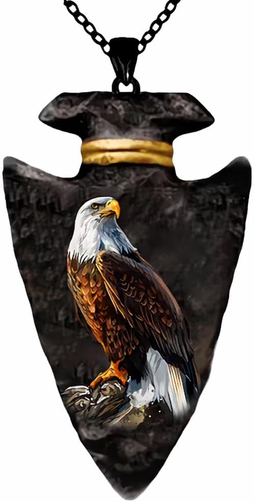 SUPAC Bald Eagle Triangle Pendant Necklace