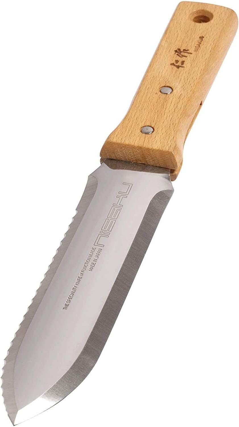 Nisaku NJP650 Japanese Hori Garden Landscaping Digging Tool with Stainless Steel Blade & Sheath, 7.25" 🍁 All In One Marketplace Canada