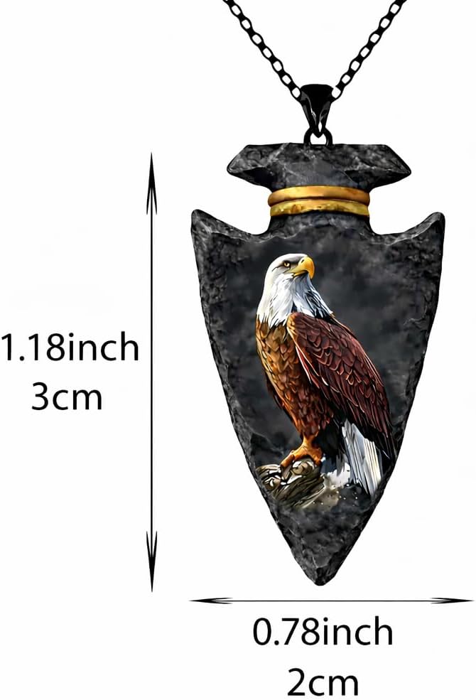 SUPAC Bald Eagle Triangle Pendant Necklace
