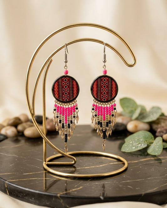 OldTribes™ Southwestern Round Red Earrings