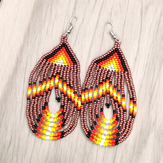 Light Purple Swoop Beaded earrings
