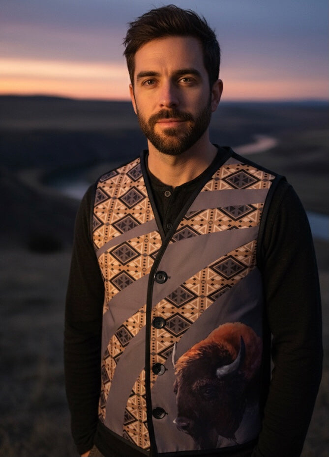 Buffalo Native Vest  BLACK