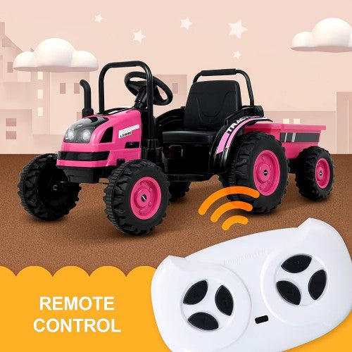 2026 6v Tractor Powered Ride-On Car Remote Control with Detachable Wagon