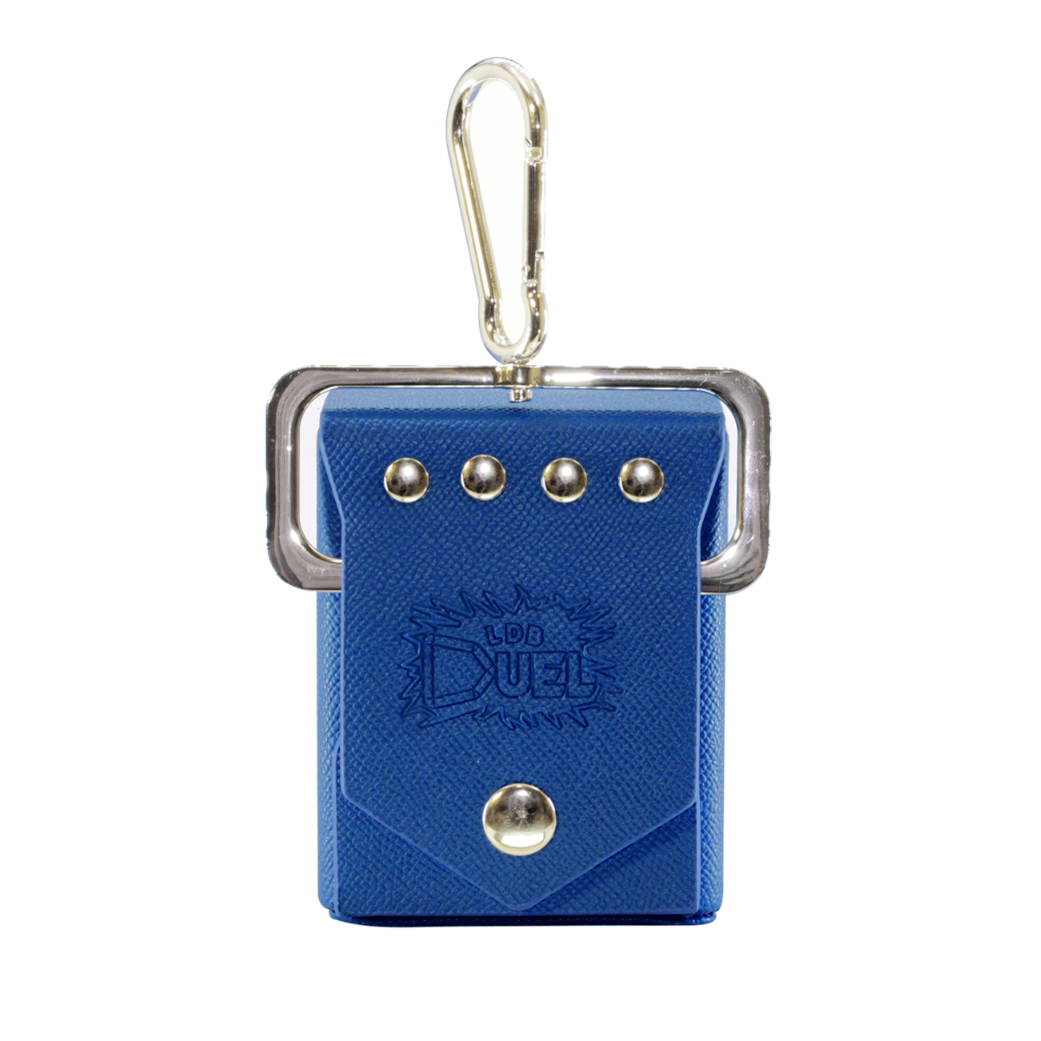 Blue - Hard Shell - Textured Leather - Deck Box - With Belt Loop