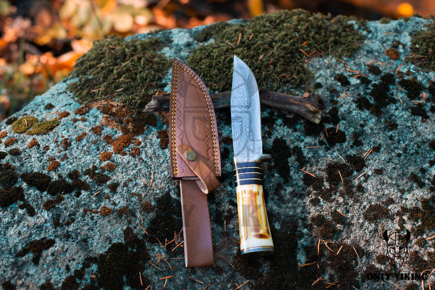 Damascus Hunting Knife | OnlyViking
