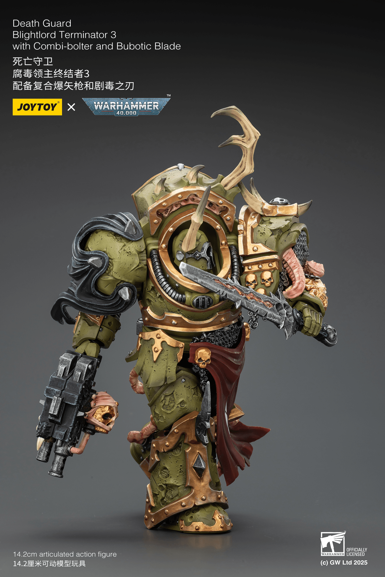 JOYTOY - Death Guard Blightlord Terminator 3 with Combi-bolter and Bubotic Blade