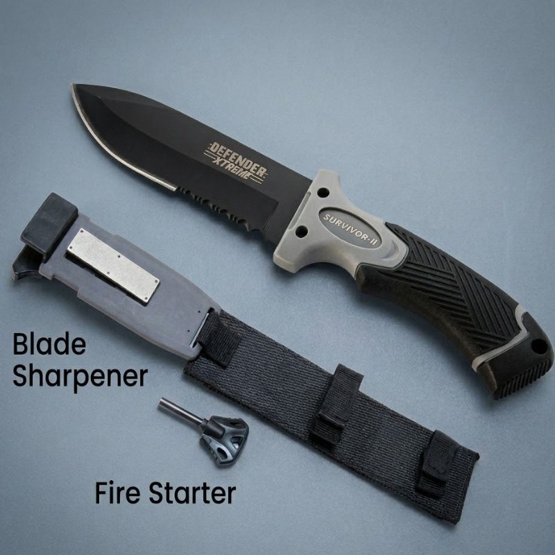 11" Dagger Hunting Knife - Black (6168)