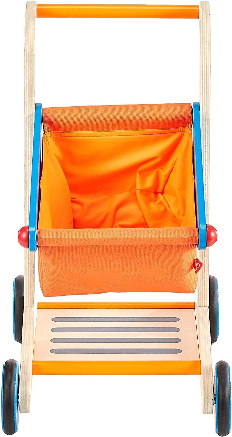 Hape Wooden Shopping Cart for Kids with Wheels