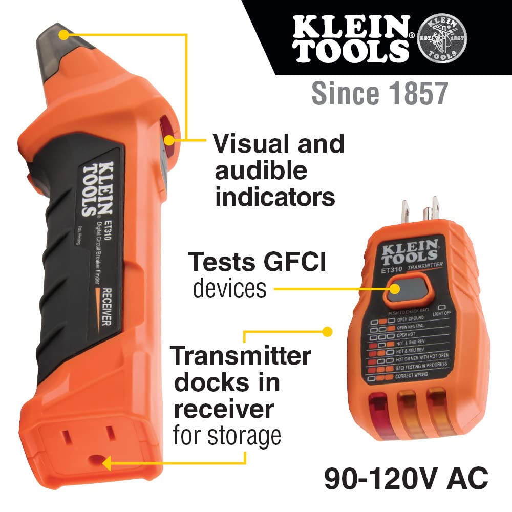 Klein Tools 80016 Circuit Breaker Finder Tool Kit with Accessories, 2-Piece Set, Includes Cat. No. ET310 and Cat. No. 69411 🍁 All In One Marketplace Canada