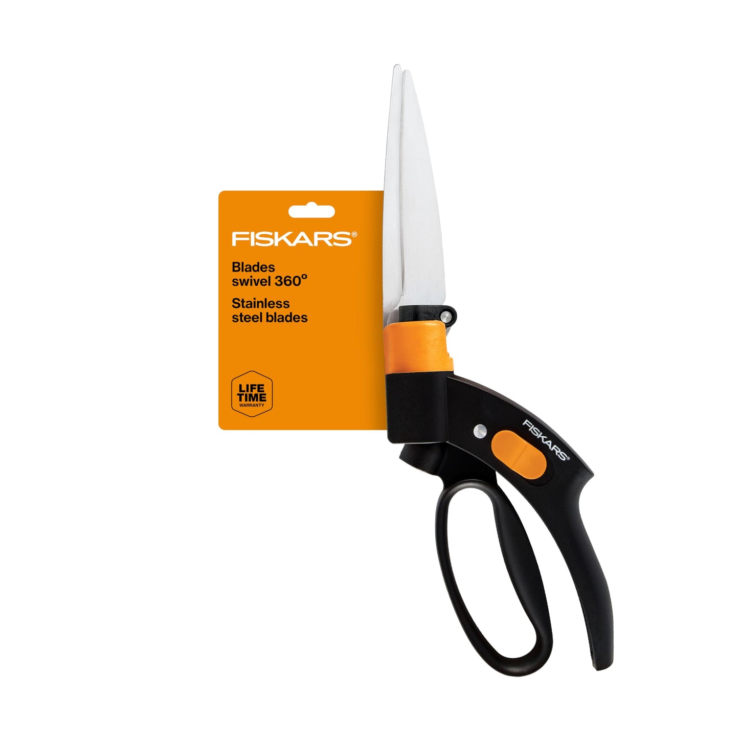 Fiskars Shear Ease Grass Shears - 5" Stainless Steel Blades - 360-Degree Swivel Blade Plant Cutting Scissors - Garden Shears and Grass Cutter 🍁 All In One Marketplace Canada