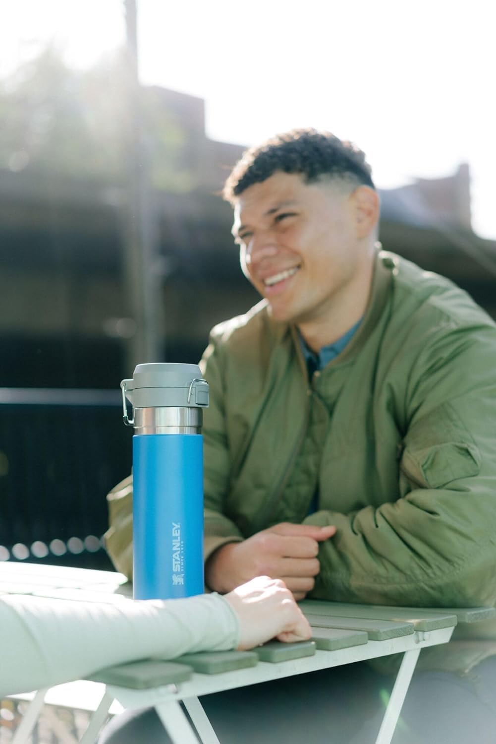 Stanley Quick Flip GO Water Bottle 24 oz | Push Button Lid | Leakproof and Packable for Travel and Sports | Insulated Stainless Steel | BPA-Free | Azure 🍁 All In One Marketplace Canada