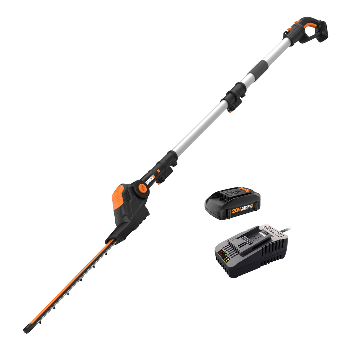 WORX WG252 20V 20" Cordless Hedge Trimmer, Reach Up to 12 Feet, Extended Pole, 180° Rotation Head, PowerShare – Battery & Charger Included 🍁 All In One Marketplace Canada
