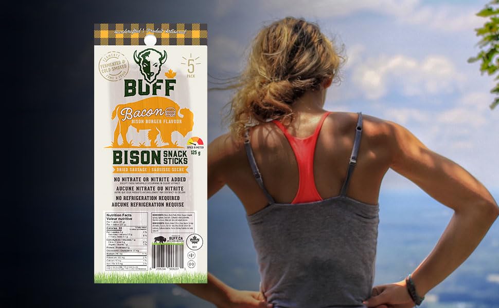 BUFF - Bison Snack Stick - Bacon Burger (12 x 125g 60)