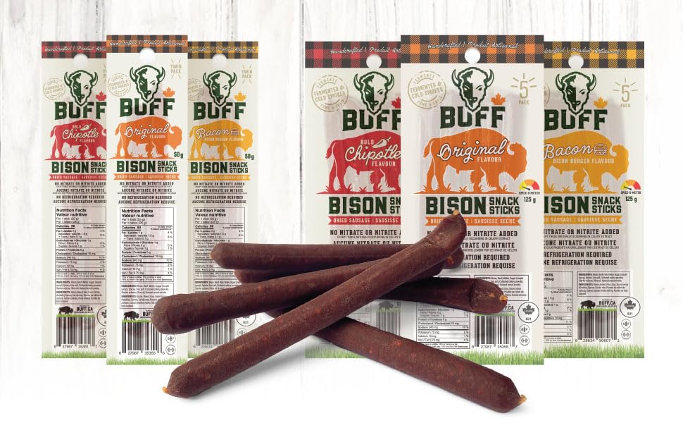 BUFF - Bison Snack Stick - Bacon Burger (12 x 125g 60)