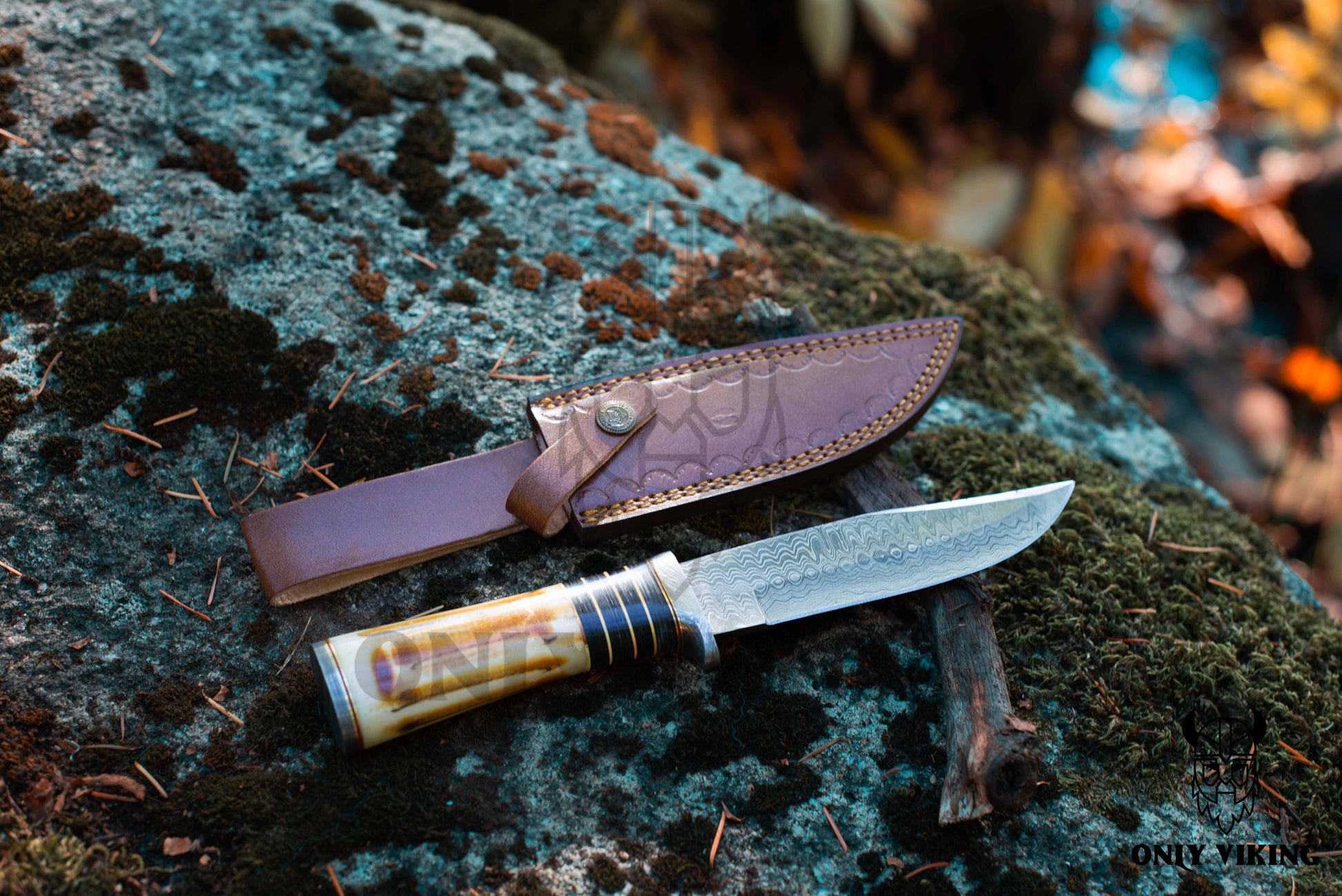 Damascus Hunting Knife | OnlyViking