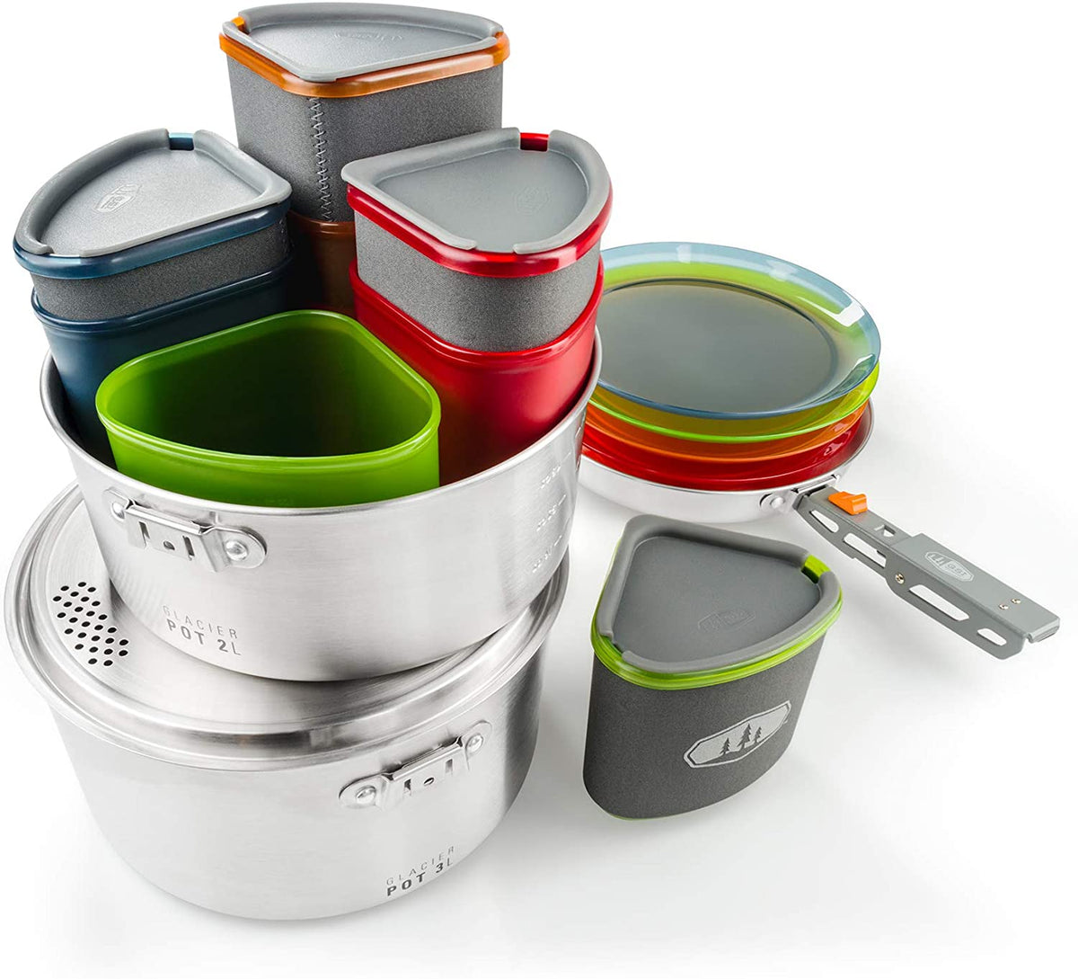 GSI Outdoors Glacier Stainless Camper Four Person Multi-Use Cookset
