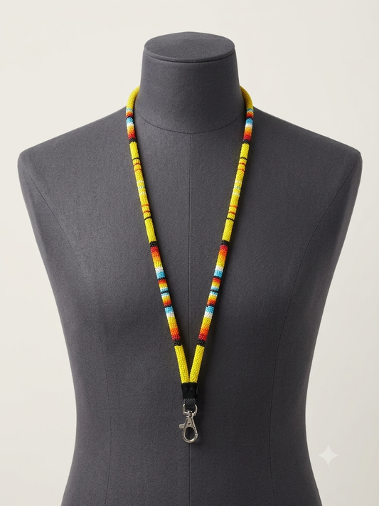 Round Beaded Lanyard(Yellow)