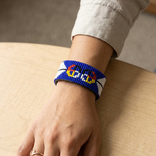 Beaded Cuff Bracelet(Blue)