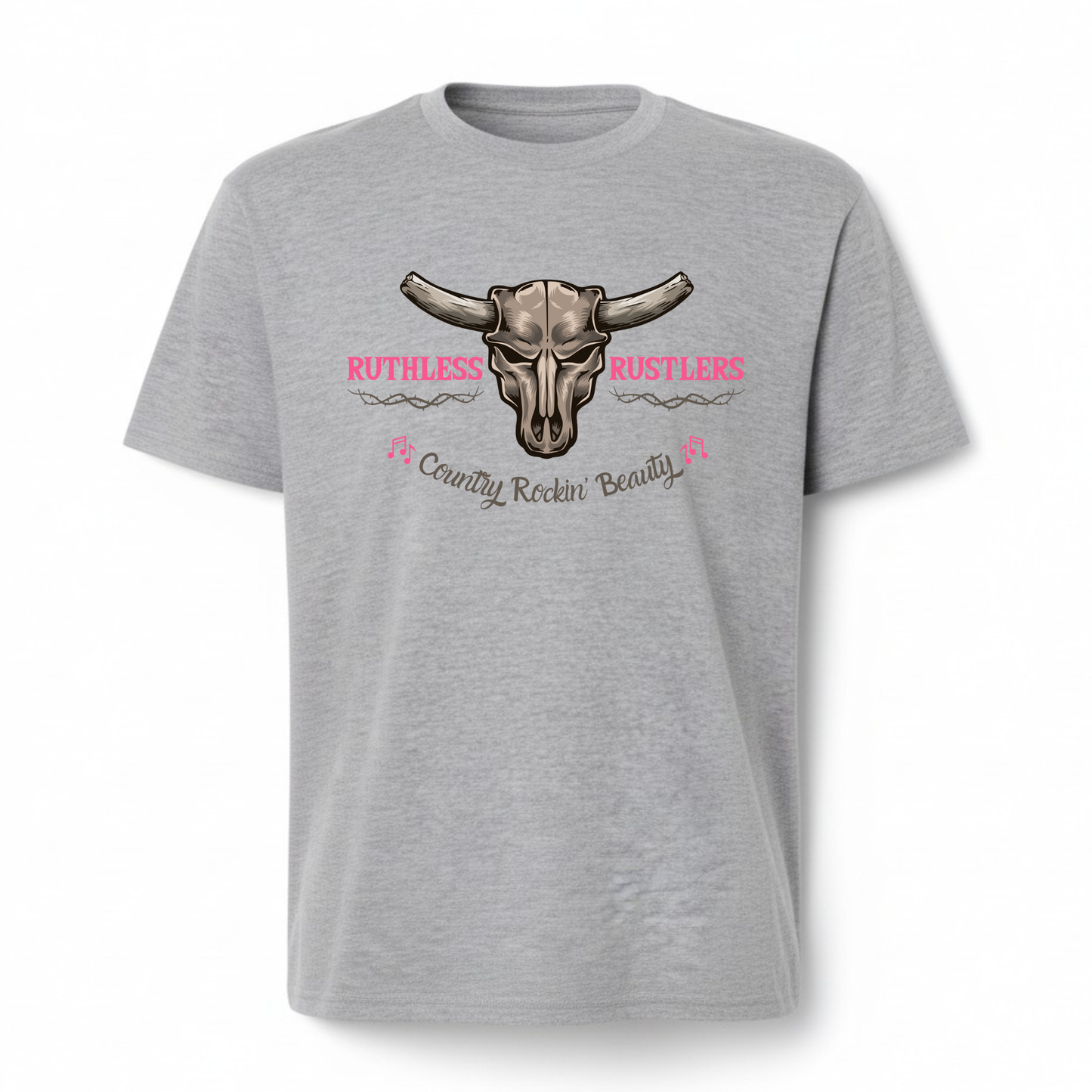 Ruthless Rustlers Country Rockin Beauty Youth T-Shirt | Grey