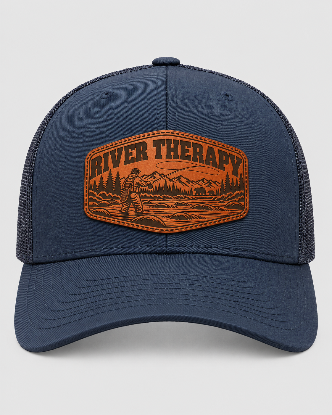Leapfrog Collective River Therapy Fishing Trucker Hat With Bears