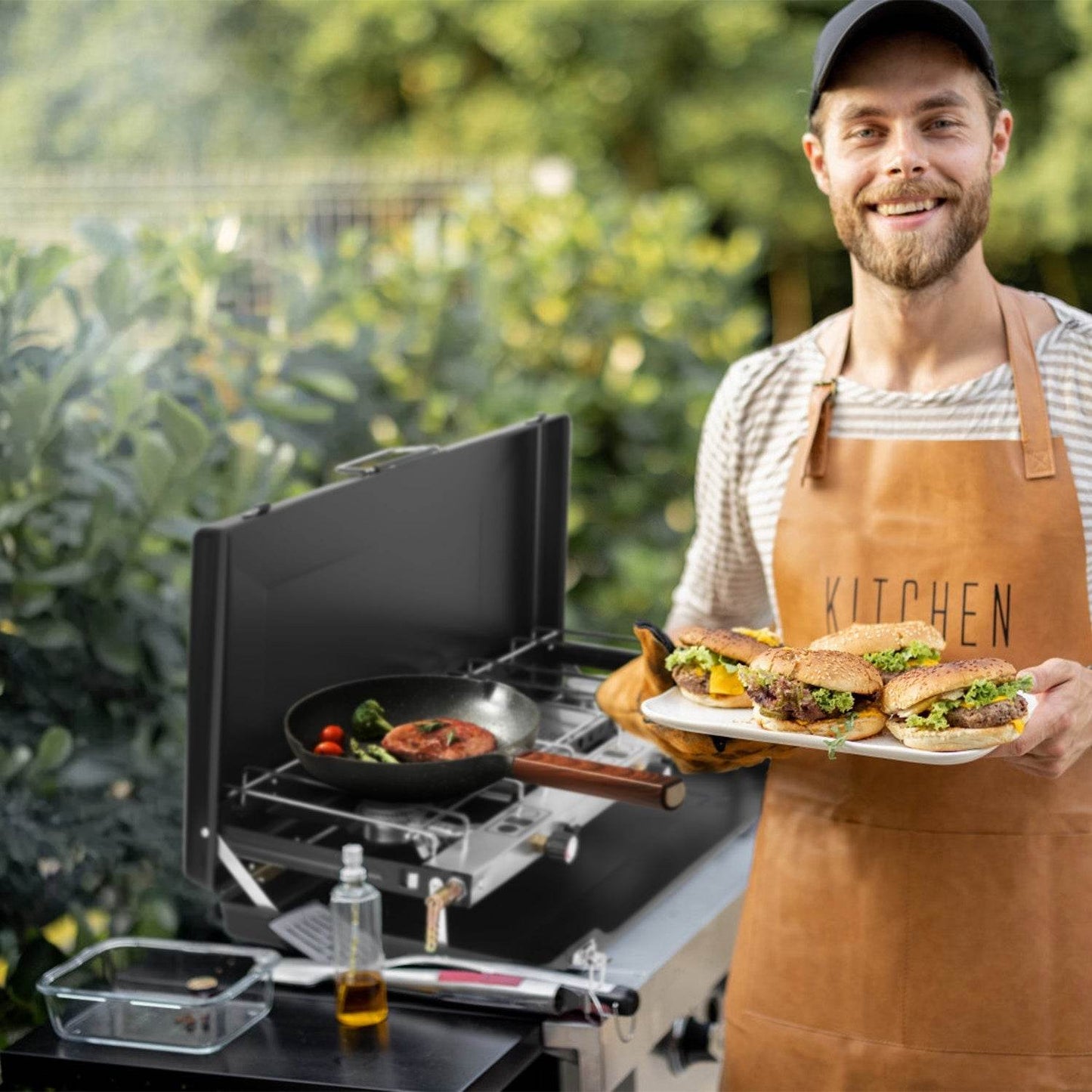 Portable 2 burner Gas Stove propane range camping gas outdoor stove burner