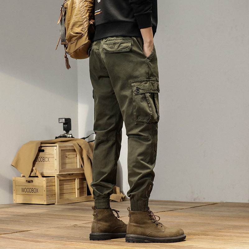 New Retro Ankle-tied Loose Overalls Versatile Casual Cargo Pant men