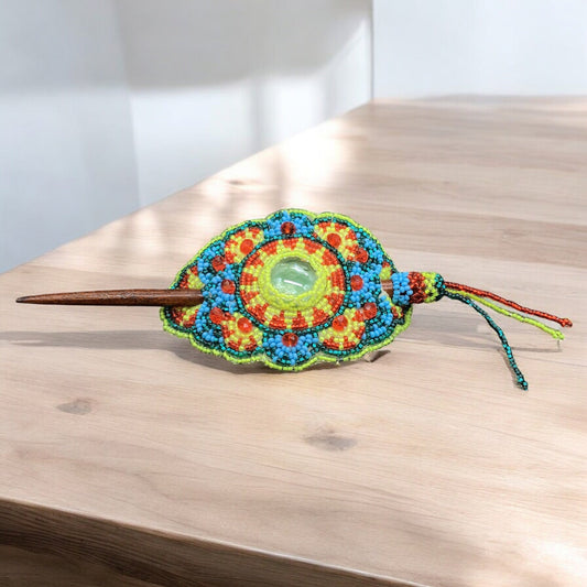 Multicolor Barrette light green W/ Red(33)