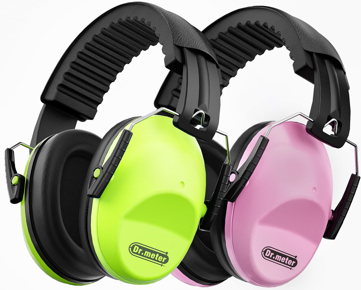 2 Pack Noise Cancelling Headphones for Kids: Dr.meter Kids Ear Protection Earmuffs for Autism Sensory - Hearing Protection Earmuffs for Monster Truck Concerts Study and Fireworks - (green+pink) 🍁 All In One Marketplace Canada