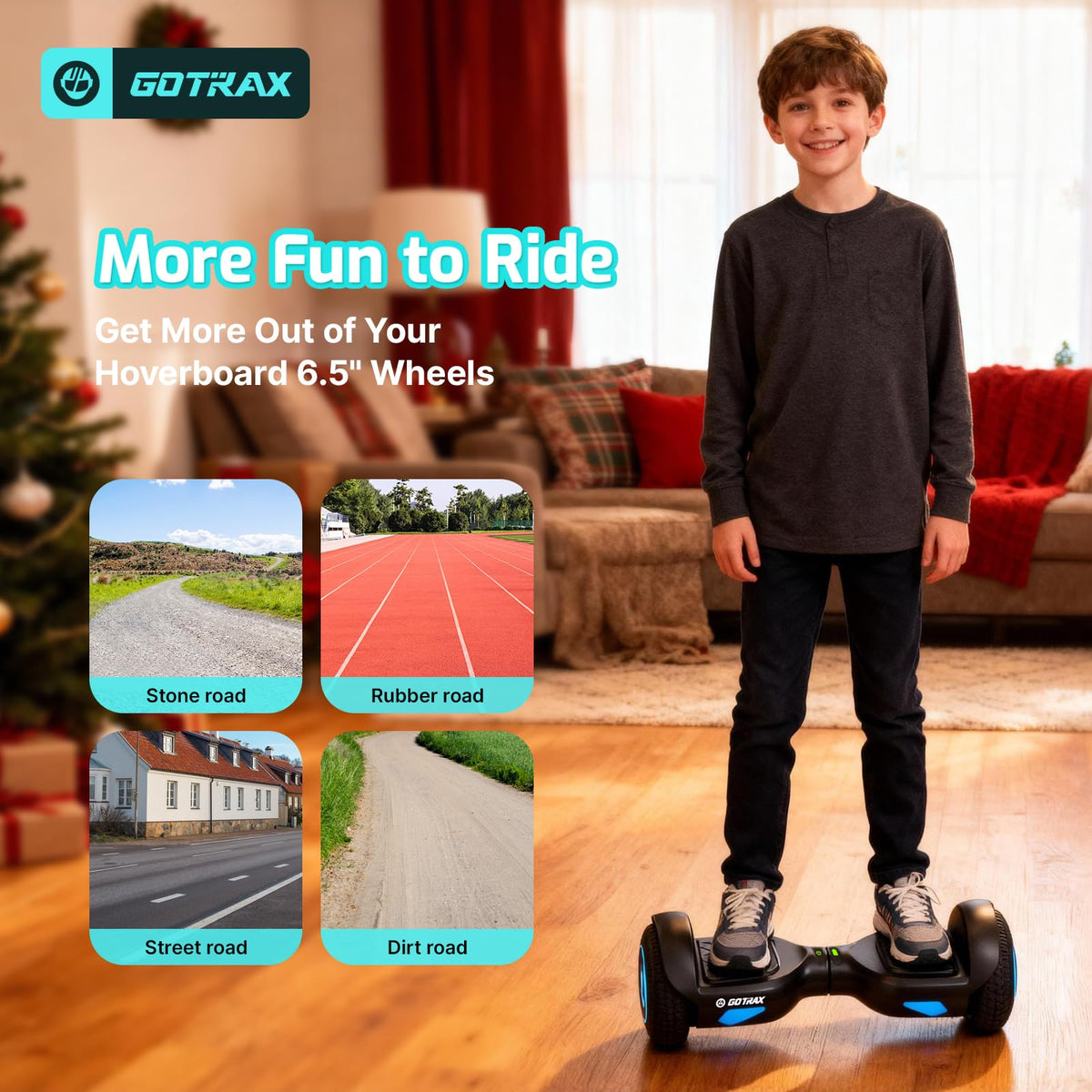 Gotrax Edge Hoverboard with 6.5" LED Wheels, 6.4km Self Balancing Scooter 🍁 All In One Marketplace Canada