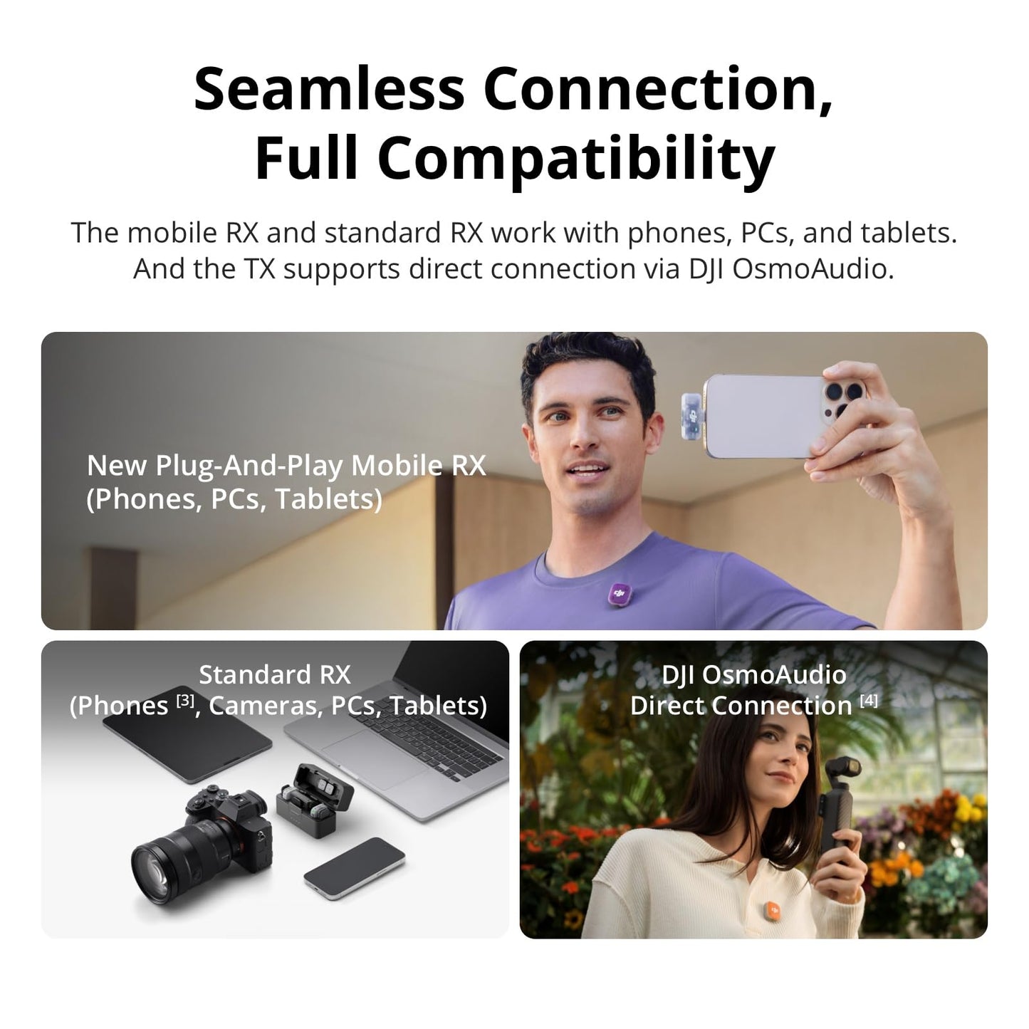 DJI Mic Mini 2 (2 TX + 1 Standard RX + Charging Case), Lavalier Wireless Vlogging Mic for iPhone/Android/Camera, Bluetooth Microphone, Noise Cancelling, 48h Battery, Multi-Color Cover 🍁 All In One Marketplace Canada