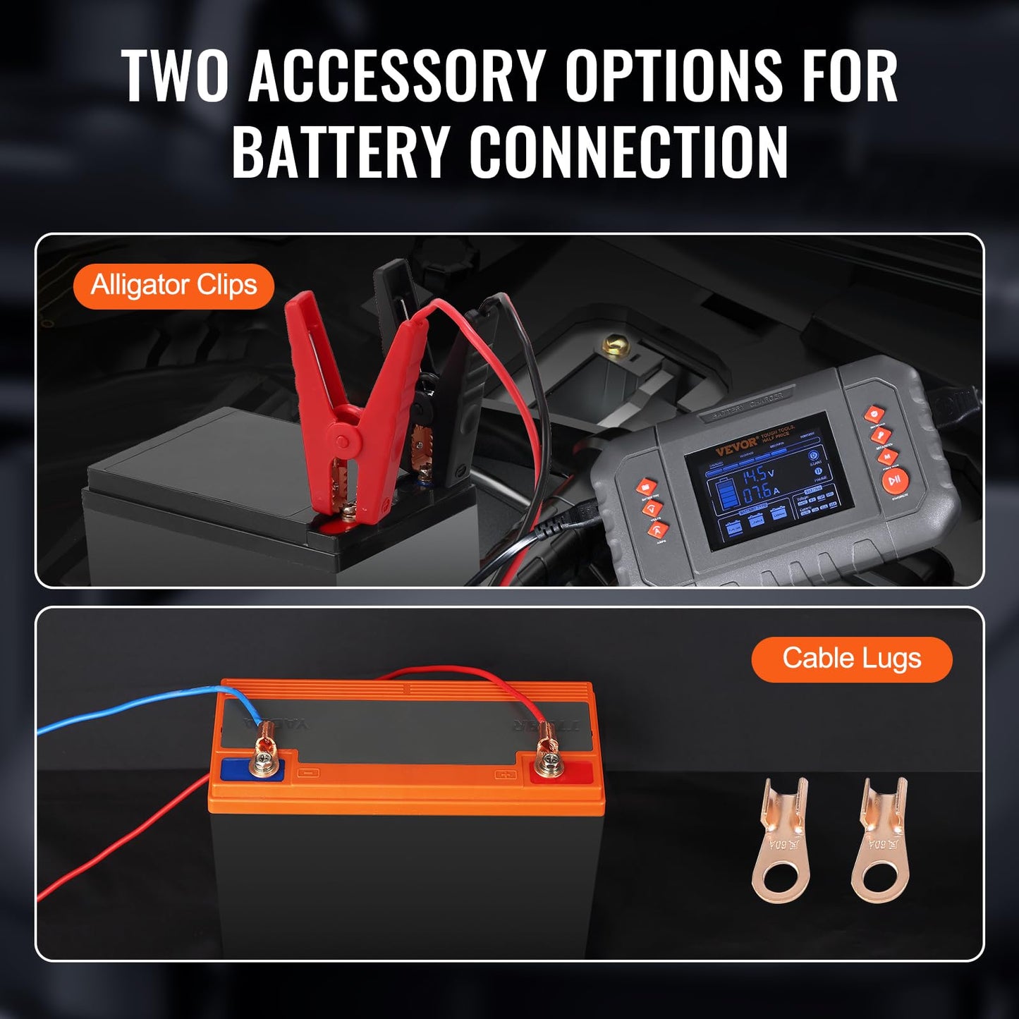 VEVOR Smart Battery Charger, 35-Amp, Lithium LiFePO4 Lead-Acid (AGM/Gel/SLA) Car Battery Charger with LCD Display, Trickle Charger Maintainer Desulfator for Boat Motorcycle Lawn Mower Deep Cycle 🍁 All In One Marketplace Canada