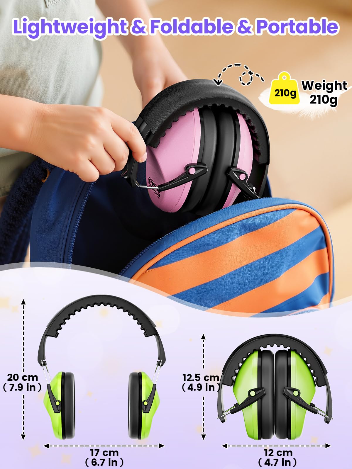 2 Pack Noise Cancelling Headphones for Kids: Dr.meter Kids Ear Protection Earmuffs for Autism Sensory - Hearing Protection Earmuffs for Monster Truck Concerts Study and Fireworks - (green+pink) 🍁 All In One Marketplace Canada