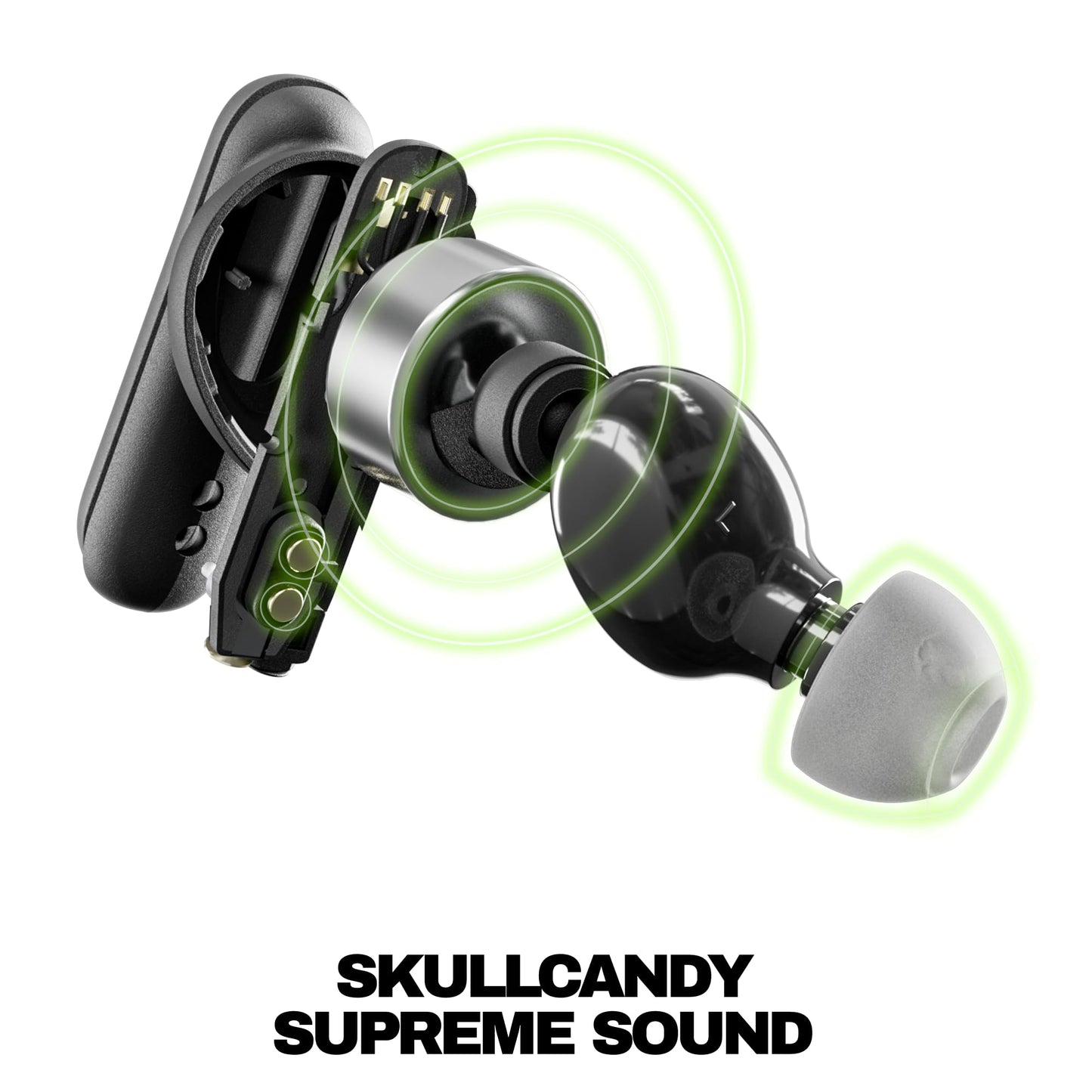 Skullcandy Smokin’ Buds Wireless Earbuds, Bluetooth Headphones, Noise Isolating Fit, Up to 20 Hours Battery, IPX4 Sweat and Water Resistant, Microphone for iPhone Android - True Black 🍁 All In One Marketplace Canada
