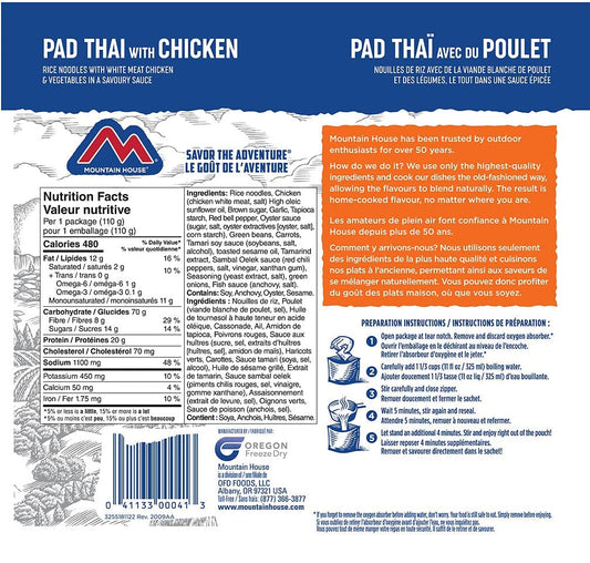 Mountain House Pad Thai with Chicken, Freeze Dried Emergency Food (1 Pouch) 🍁 All In One Marketplace Canada
