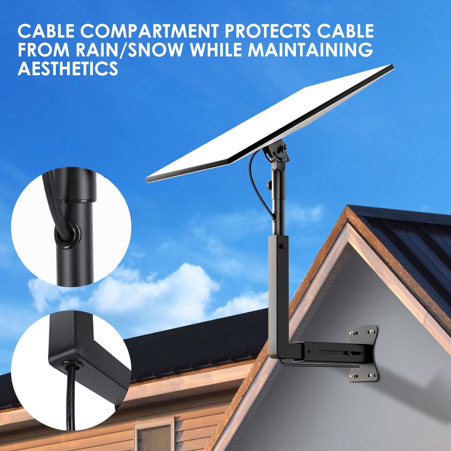 Bloazzup Starlink Mount for Standard 4/4X/Gen 3, Adjustable Starlink Wall Mount Gen 3/V3 with Telescoping Arm, Rustproof, Weatherproof for Concrete/Wood Walls, Starlink Wall Mounts for Dishes 🍁 All In One Marketplace Canada