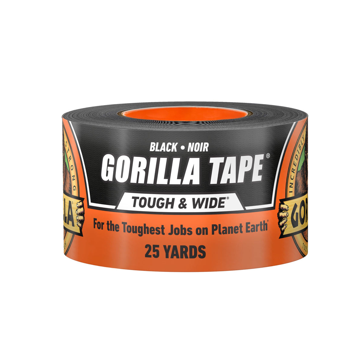 Gorilla Tough & Wide Utility Tape, Duct Tape, Double-Thick Adhesive, All Weather Resistant Shell, Reinforced Backing, Black, 2.8 in x 25 yd (Pack of 1) 🍁 All In One Marketplace Canada