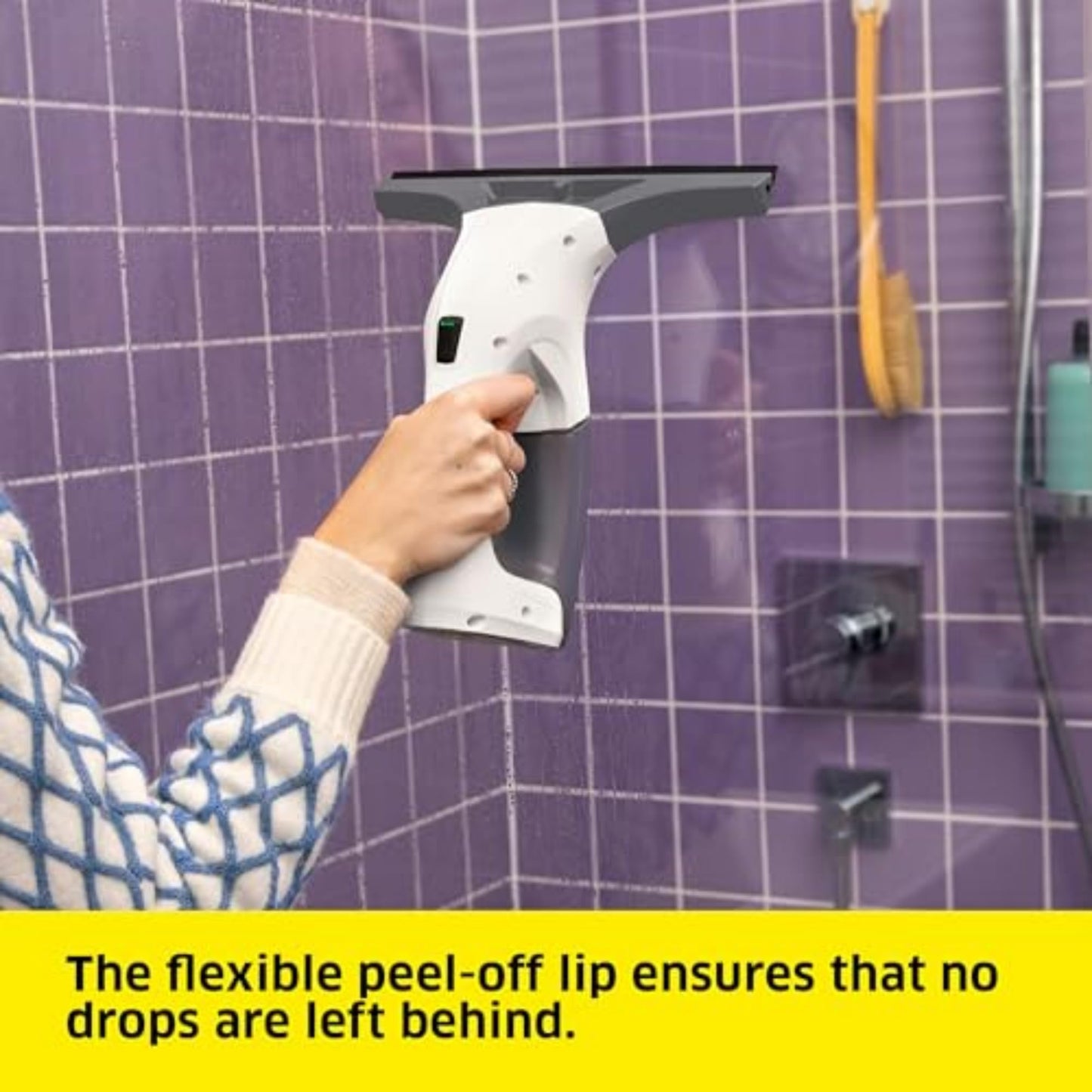 Kärcher WV1 Plus - 2-in-1 Electric Window Vacuum Squeegee - Cleans Showers, Mirrors, Glass, and Countertops - 10 in. Squeegee Blade - White 🍁 All In One Marketplace Canada