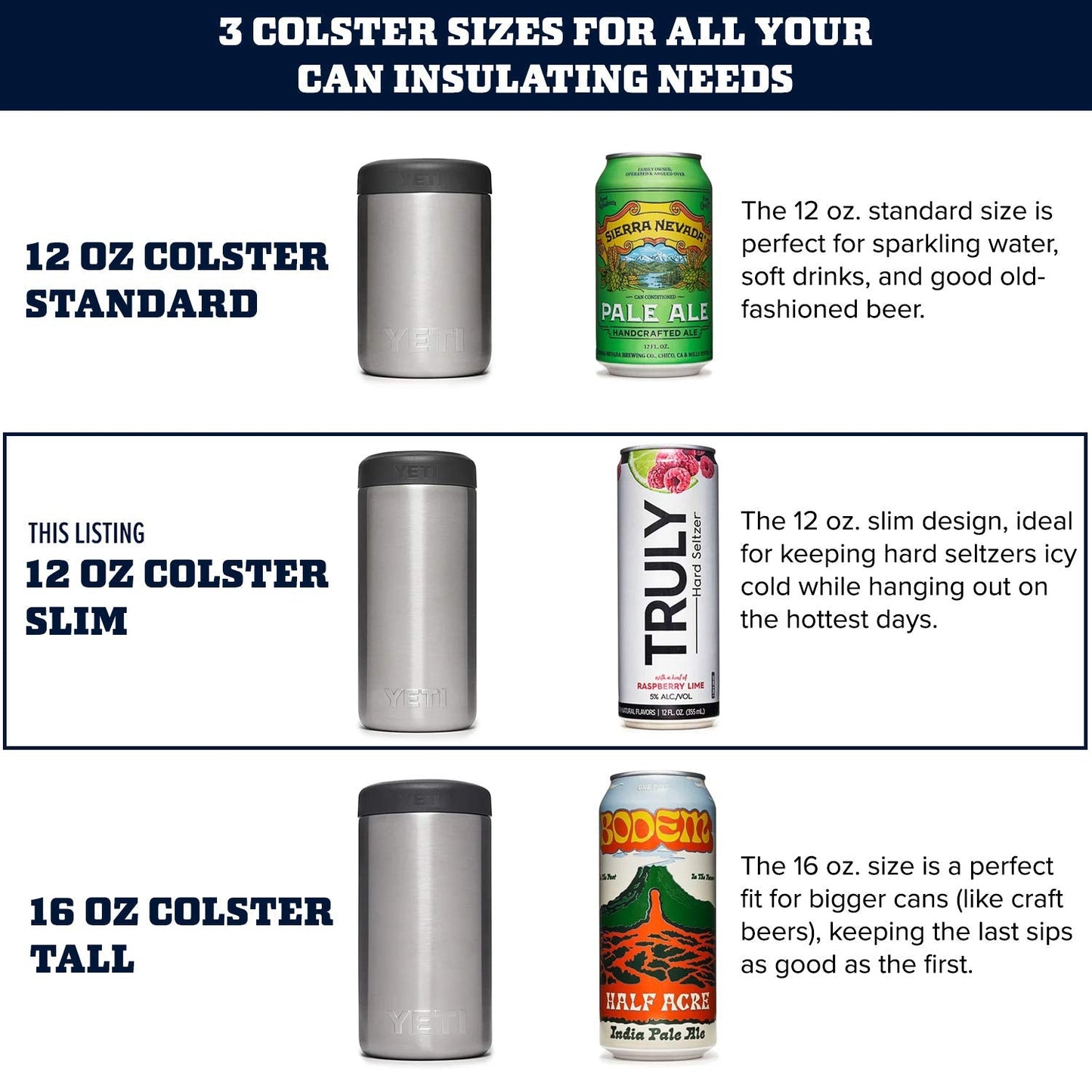 YETI Rambler 12 oz. Colster Slim Can Insulator for The Slim Hard Seltzer Cans, Black 🍁 All In One Marketplace Canada