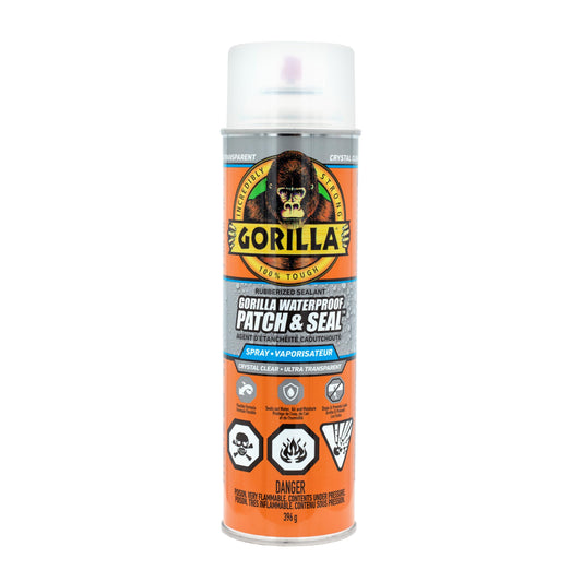Gorilla Waterproof Patch & Seal Spray, Flexible Rubberized Coating, Seals Out Water Air & Moisture, Stops & Prevents Leaks, Clear, 14oz/396g, (Pack of 1) 🍁 All In One Marketplace Canada