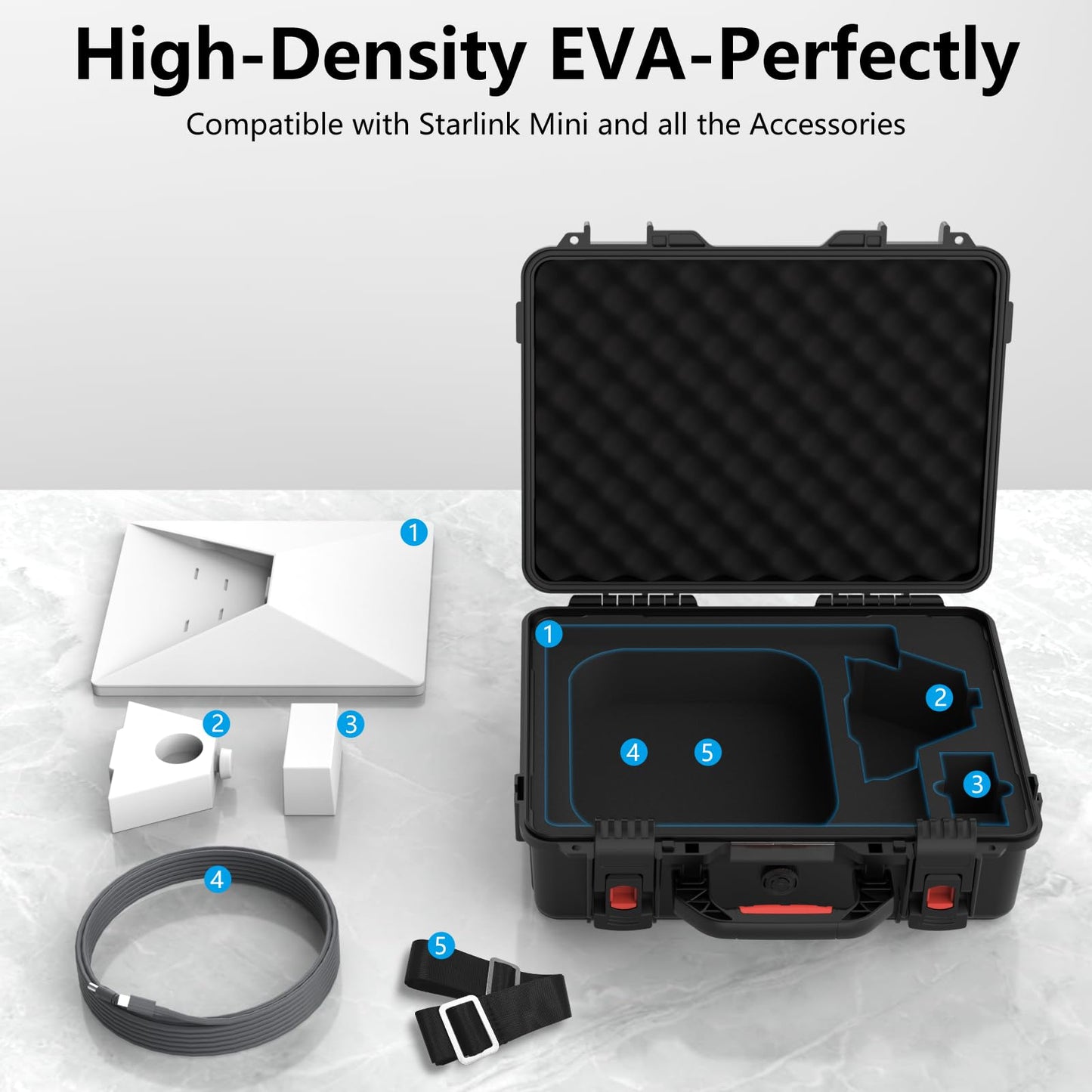 MEKEET Starlink Mini Case, IP67 Waterproof Hard case Fits Star Link Mini Dish, Portable Shoulder Dual Carry Options with Precision Cut Foam for Starlink Accessories,Ideal for Travel and Camping 🍁 All In One Marketplace Canada
