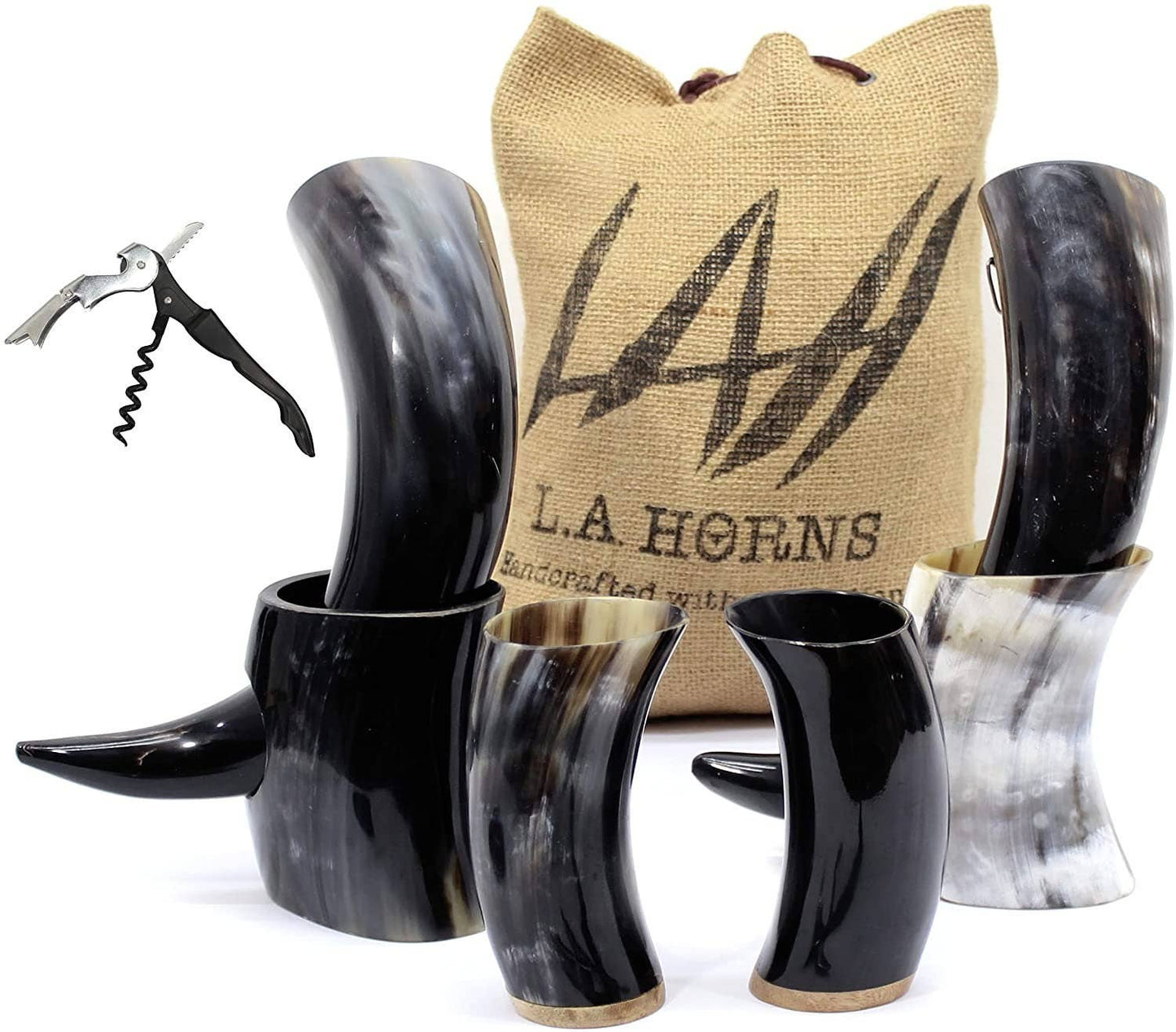 Premium Viking Drinking Horn Bundle 2Xl 18Oz Authentic