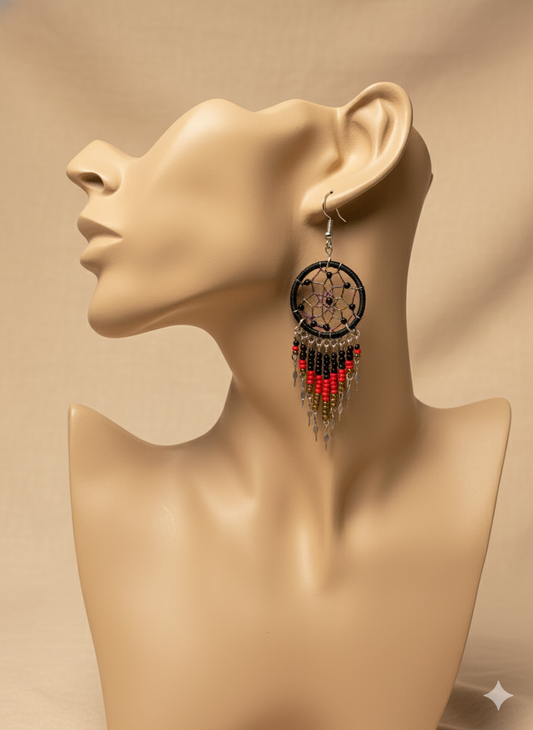 Black/red Dreamcatcher Dangles