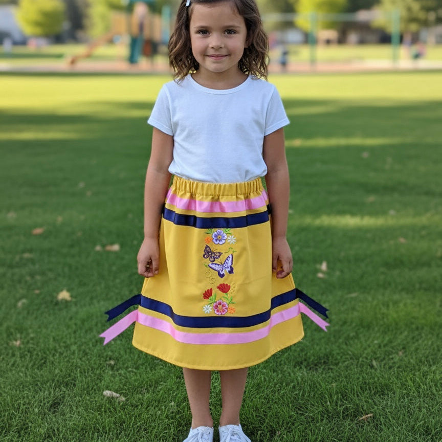 OLDTRIBES™ Infants Embroidered Flowers Ribbon Skirt