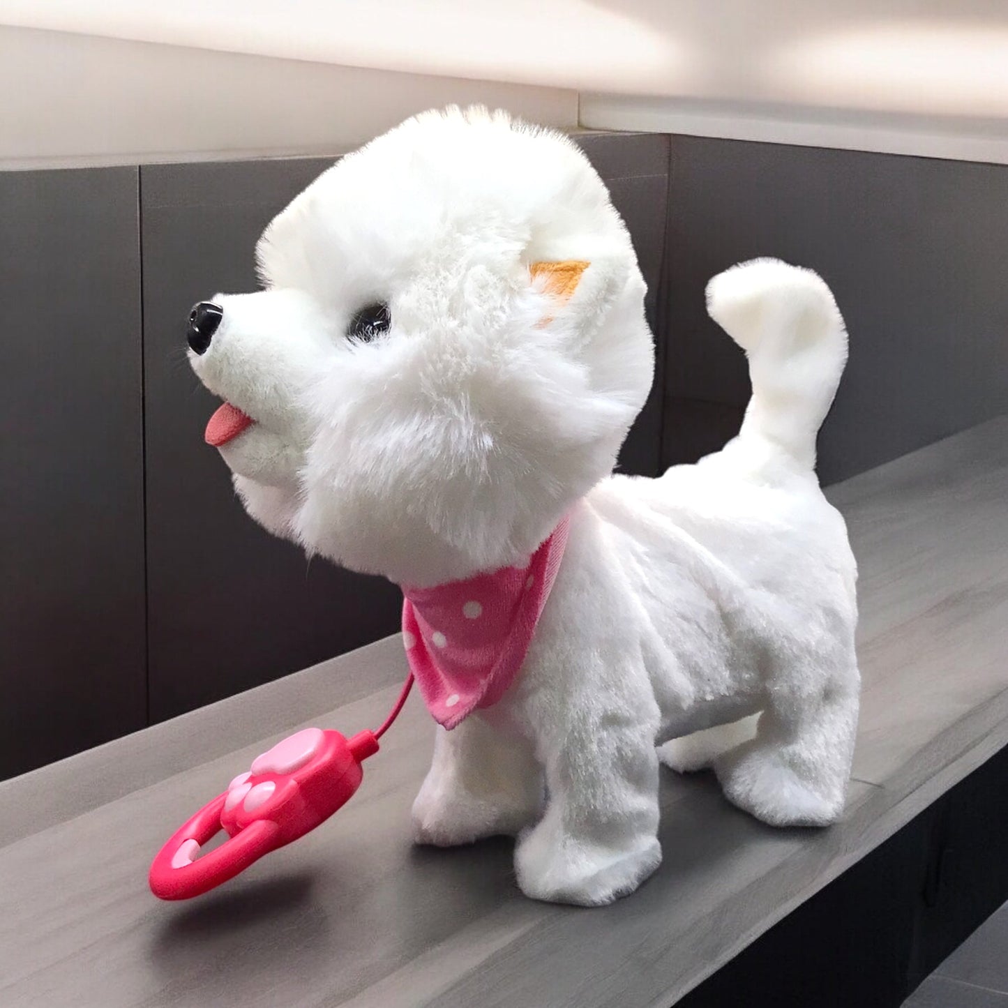 Large Interactive Electric White Walking Dog Plush Toy
