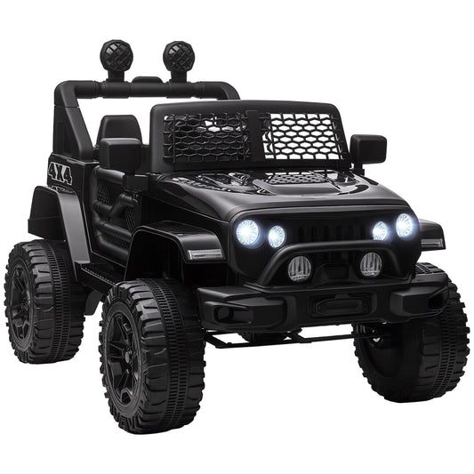 12V Battery Powered Kids Ride On Car Off Road Truck Toy w/ Parent Remote, Black