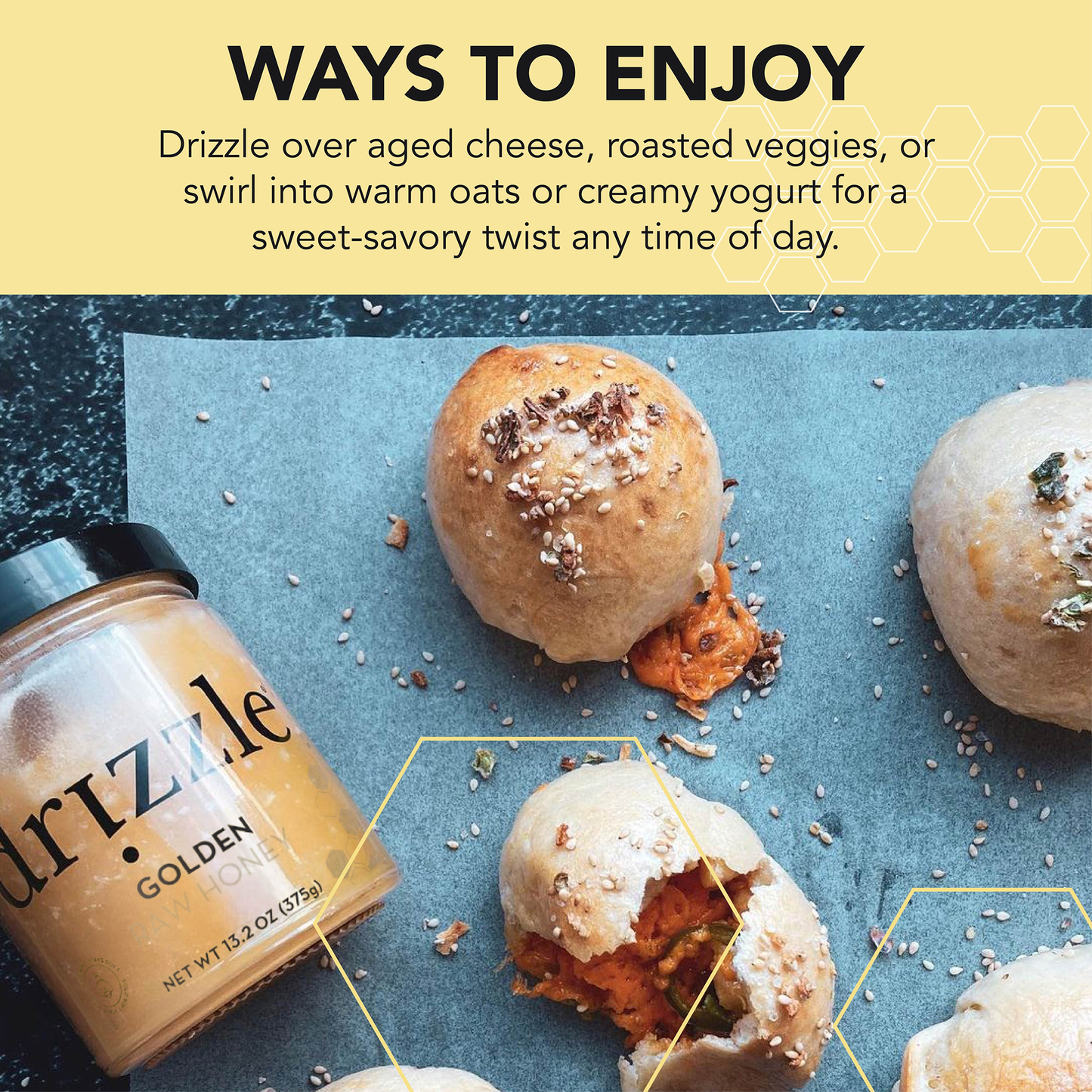 Drizzle Honey Golden Raw Honey