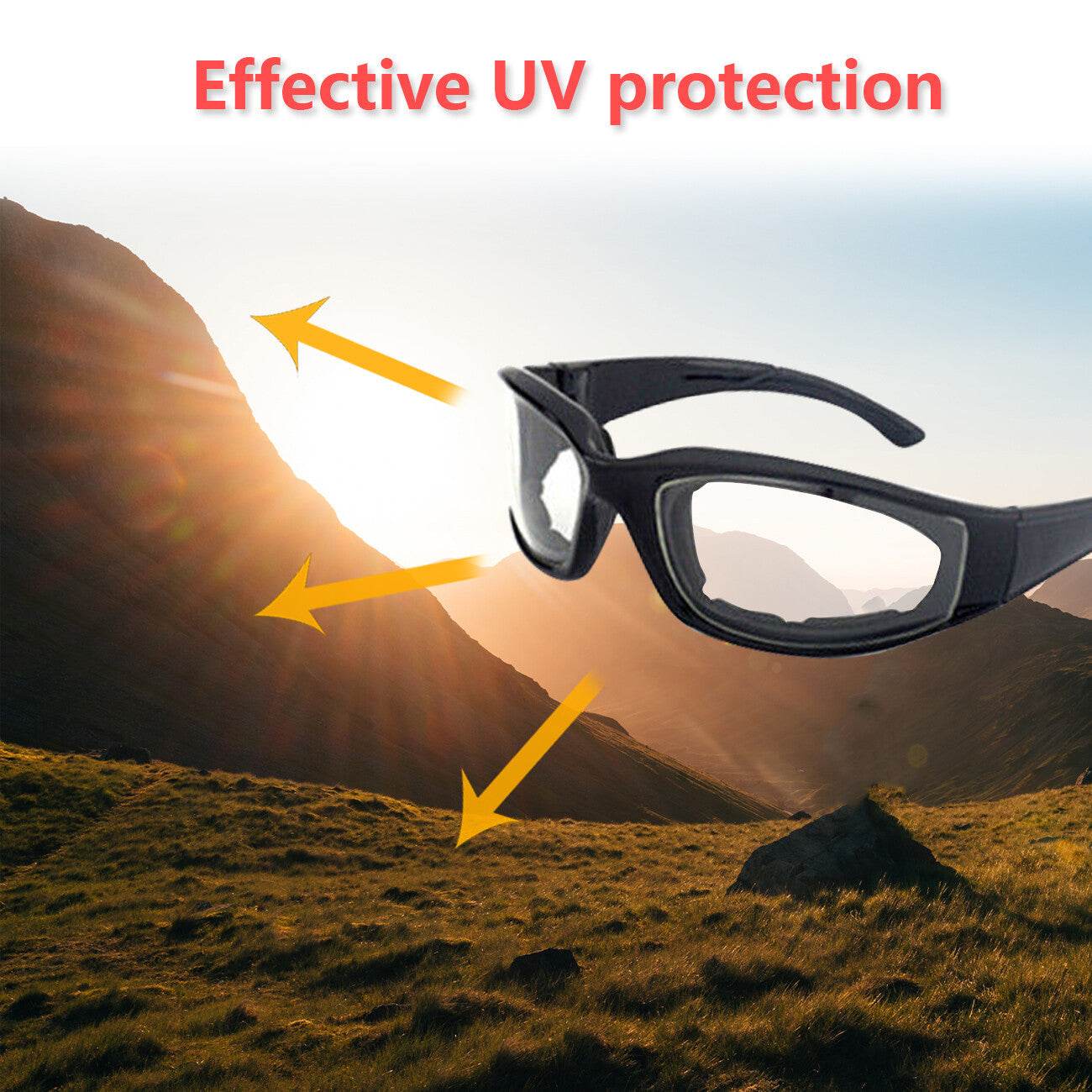 Cycling Sunglasses Chopper Outdoor Sports Glasses For Men Women Wrap Around UV400 Protection For Fishing Driving Glasses Windproof Clear Lens