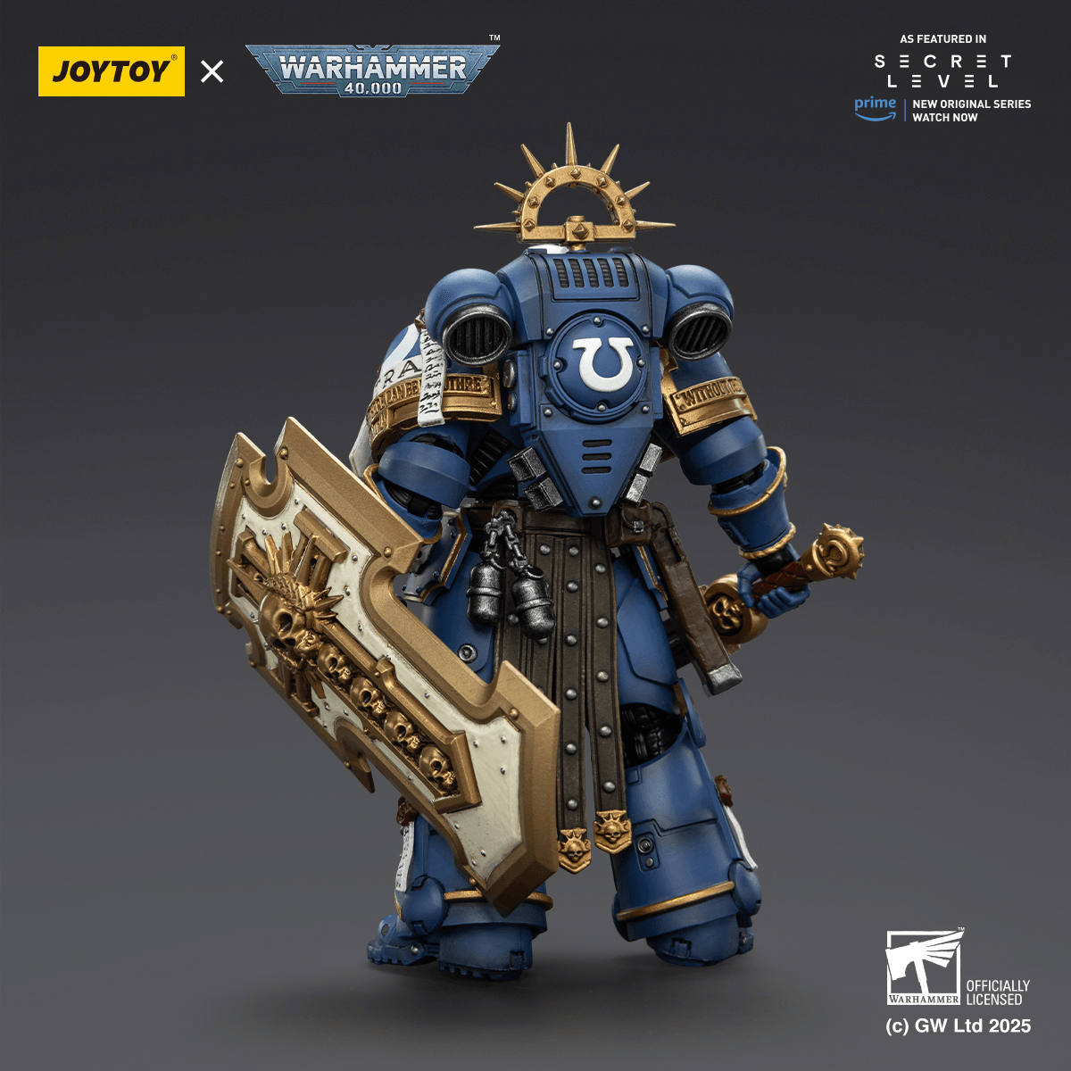 JOYTOY - Ultramarines Torvald with Power Sword, Stormshield and Bolt Pistol