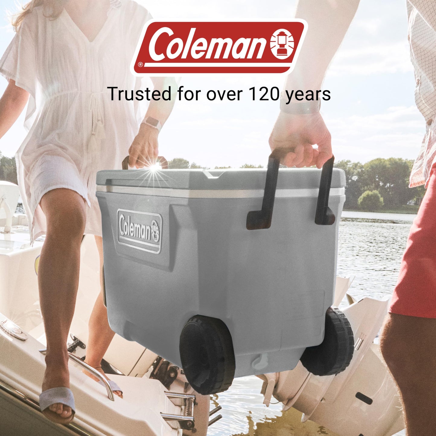 Coleman Classic Series 62-Qt Insulated Portable Cooler w/Heavy Duty Wheels, 58L Leak-Proof Wheeled Cooler w/ 101 Can Capacity, Keeps Ice for up to 5 Days, Great for Beach, Camping, Sports 🍁 All In One Marketplace Canada