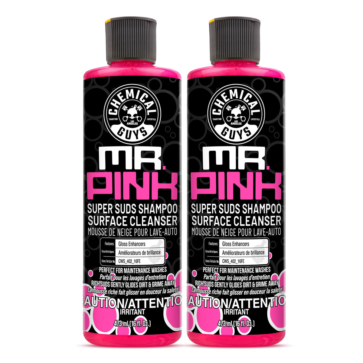 Chemical Guys Mr. Pink Foaming Car Wash Soap (Works with Foam Cannons, Foam Guns or Bucket Washes) Safe for Cars, Trucks, Motorcycles, RVs & More, 473 ml (2 Pack), Candy Scent 🍁 All In One Marketplace Canada
